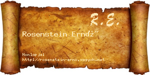 Rosenstein Ernő névjegykártya