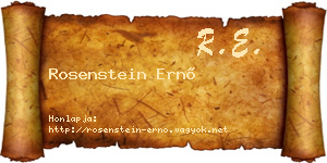Rosenstein Ernő névjegykártya